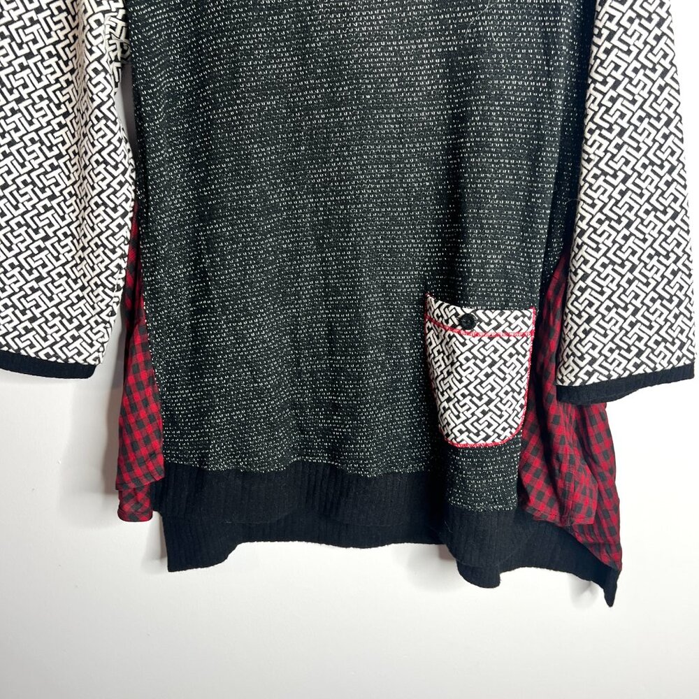 John Mark Sedona Pullover Patchwork Sweater Mixed… - image 3